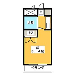 メゾン橘 3階ワンルームの間取り