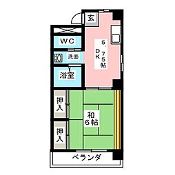アクセスコートI 4階1DKの間取り