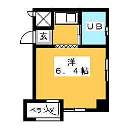 スペース101 2階1DKの間取り