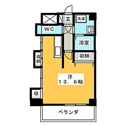 きさらぎ21 7階ワンルームの間取り
