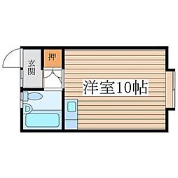 ゴトウビル 3階ワンルームの間取り