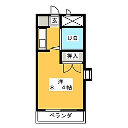 メゾン橘 2階ワンルームの間取り