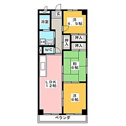 ラフィネ櫻館 1階3LDKの間取り