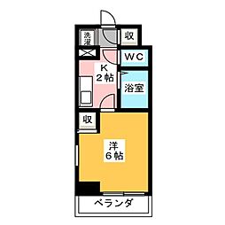 RIDGE堀田 8階1Kの間取り