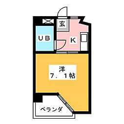 末広ビル 4階1Kの間取り