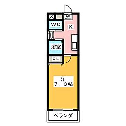 A・City七条 5階1Kの間取り