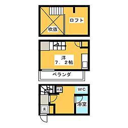 ブリス大江 1階1Kの間取り