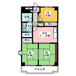 メゾン神宮 3階3DKの間取り