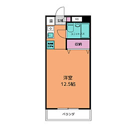 セゾン姥堂 2階ワンルームの間取り