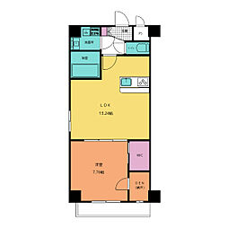 グランドソレイユ伝馬 7階1LDKの間取り