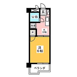第2宮脇ビル 3階1Kの間取り