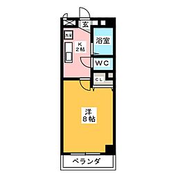 ウエスト　ヴィレッジ 4階1Kの間取り