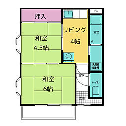 第二トミエマンション 1階2Kの間取り
