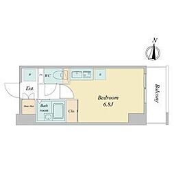 RIDGE堀田 3階ワンルームの間取り