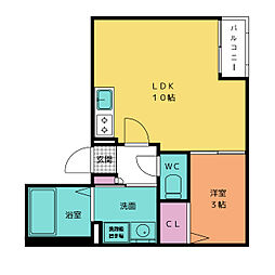 Jack　miyoshiI 1階1LDKの間取り