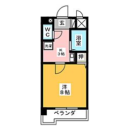 ソフィア柴田 3階1Kの間取り