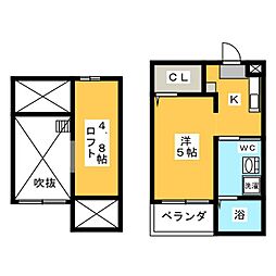ＵＮＯ 1階ワンルームの間取り
