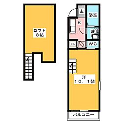 ＩＮ　ＳＴＹＬＥ　ＳＨＩＢＡＴＡ 2階1Kの間取り
