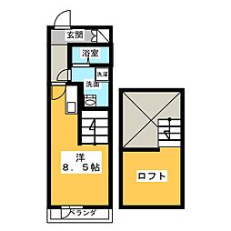 Libra神宮南 3階ワンルームの間取り