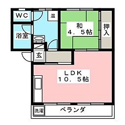 朝日ビル 3階1LDKの間取り