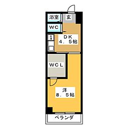 リアライズ尾頭橋 4階1DKの間取り