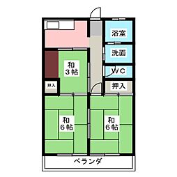第3よしかねコーポ 3Kの間取図画像