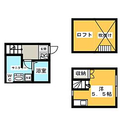 プランベイム道徳 1階1Kの間取り