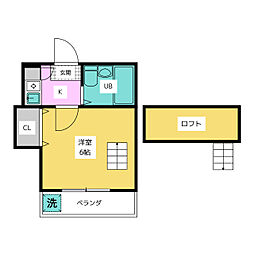 サニーハイム桜 1Kの間取図画像