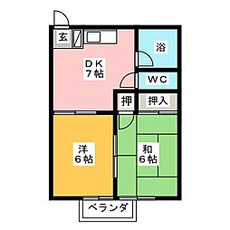 清光コーポ 2DKの間取図画像