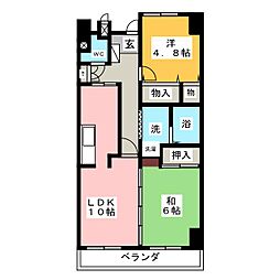 ナビシティ応仁町 2LDKの間取図画像