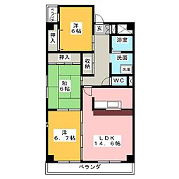 ネスト三吉 3LDKの間取図画像