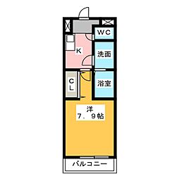 アヴァンティ 1Kの間取図画像