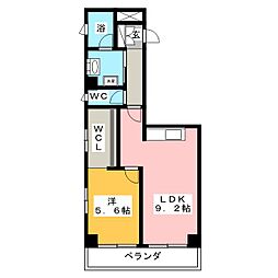レインボー柴田 1LDKの間取図画像