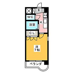 エクセルシオール金山 1Kの間取図画像