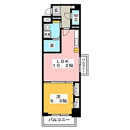 ラトレ白鳥 1LDKの間取図画像