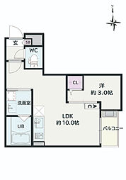 Jack motoshibatahigashiII 1LDKの間取図画像