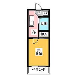 岩本ビル 1Kの間取図画像