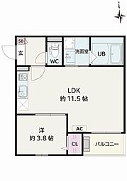 Jack hakusuiI 1LDKの間取図画像