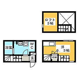 ラカーサフェリーチェ 1Kの間取図画像