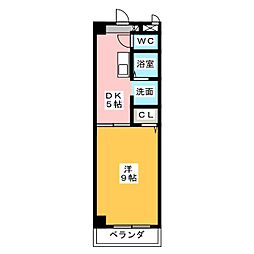 エクシード 1DKの間取図画像