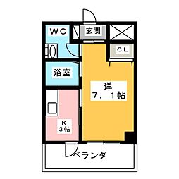 FRONTIERTOWER名駅南 1Kの間取図画像