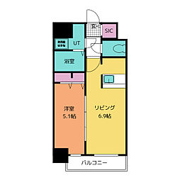 メイクス'熱田神宮 1LDKの間取図画像