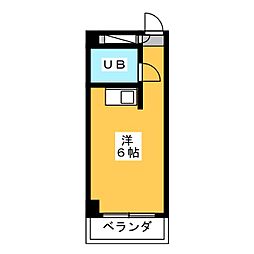 プレスイン神宮 ワンルームの間取図画像