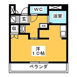 ミレニアム伝馬 ワンルームの間取図画像
