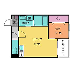 LECOCON大同 1LDKの間取図画像