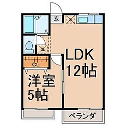 メゾン恵 1LDKの間取図画像