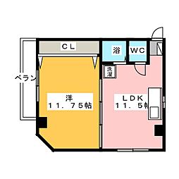 峰ビル 1LDKの間取図画像