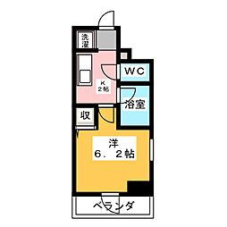 スペーシア堀田 1Kの間取図画像
