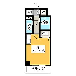 スペーシア堀田 ワンルームの間取図画像