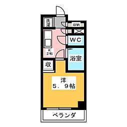 スペーシア堀田 1Kの間取図画像